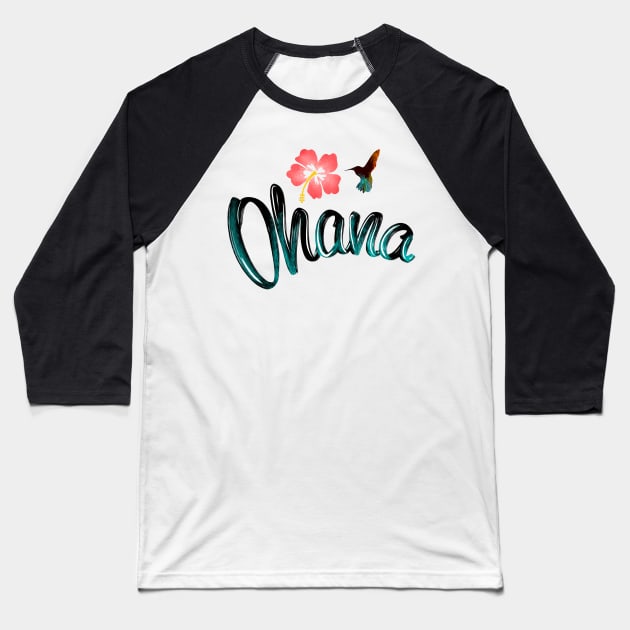 Ohana 3 Baseball T-Shirt by Miruna Mares